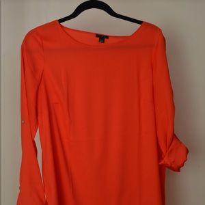 Ann Taylor NEVER WORN orange button sleeve blouse